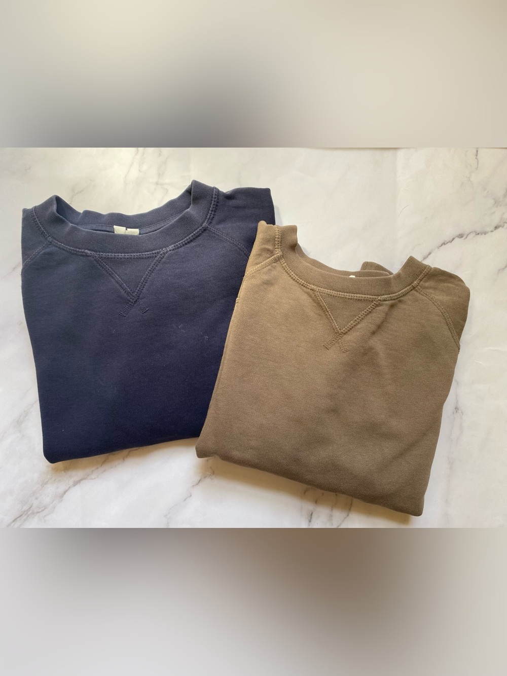 Arket Kids Crewneck Sweatshirts in Navy and Brown two for $20
